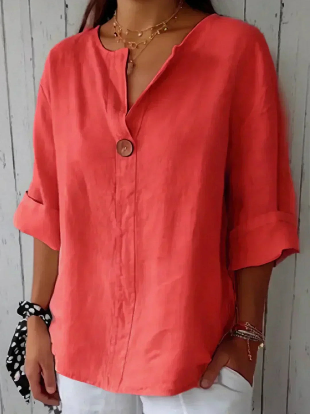 NAYLA™ - Casual V-Neck Blouse