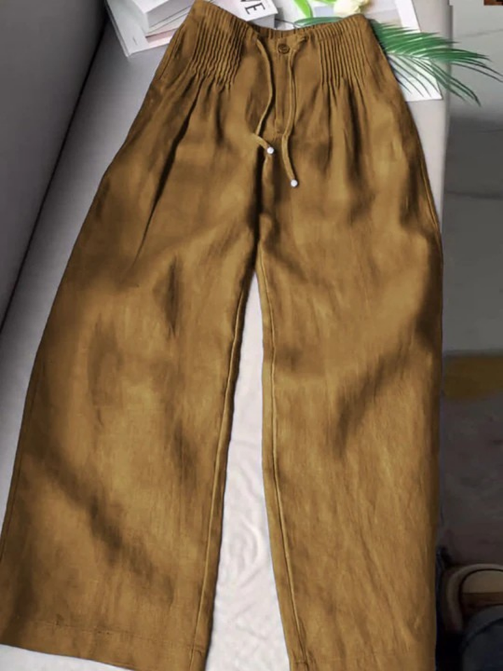Soraya Linen Blend Wide-Leg Pants