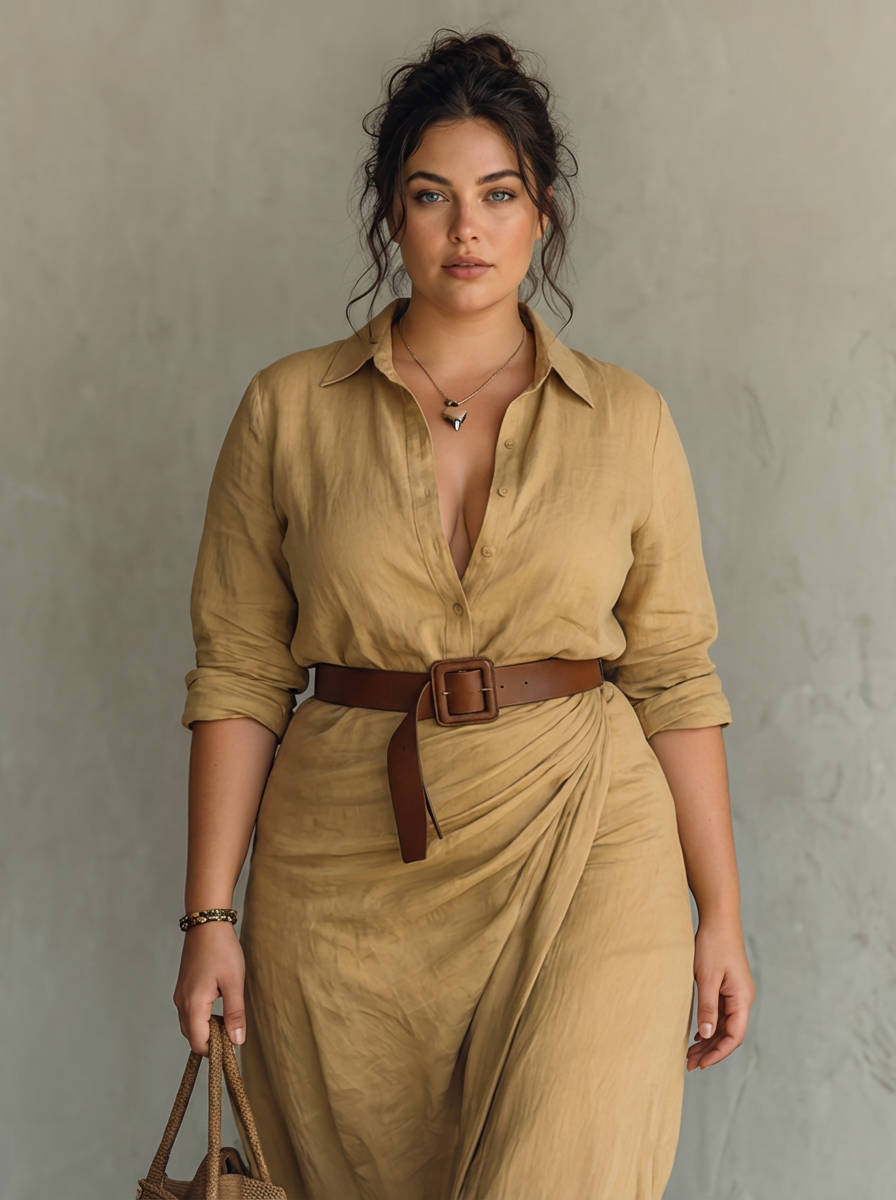 Selena Notched Collar Long Sleeve Maxi Dress