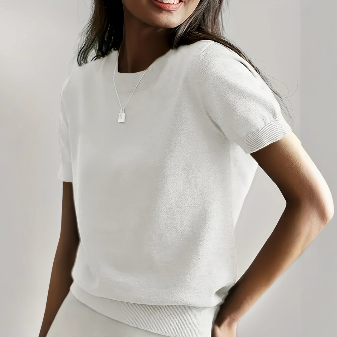 VIANCA™ - Casual Short Sleeve Crew Neck Top