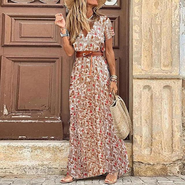 Lennon - Long Ibiza pleated dress