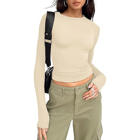 JIHYO™ - Casual Long Sleeve Round Neck Top