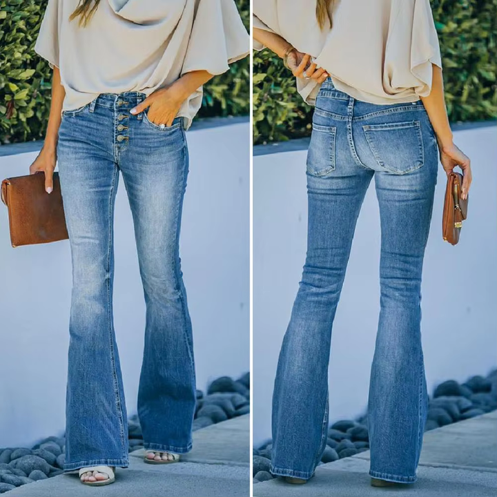AVELINE™ - Comfortable High Waist Vintage Flared Jeans