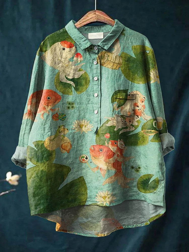 CLAUDIA™ - Fish Art Shirt